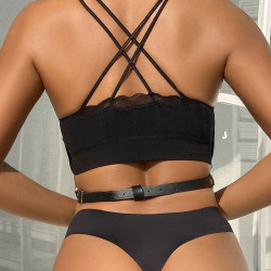 Subblime - Harnais Poitrine Chaîne S En Cuir Noir Taille Unique